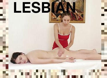 Glasha Belkina First Time Lesbian Oil Table Massage