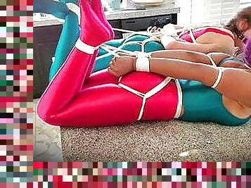 2 Girls Tied Up In Spandex Workout