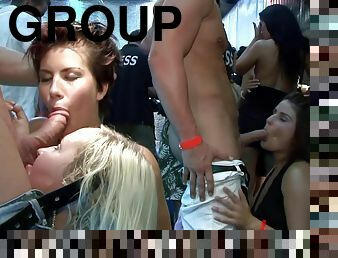 culo, borracha, fiesta, sexo-en-grupo, medias, rubia, morena