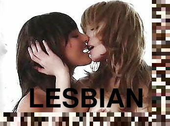 lesbiana, ciorapi, sarutand, lenjerie, nylon