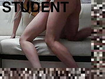 ROUGH FUCK IN ALL THE HOLES WITH A CUTE STUDENT IN A MASK