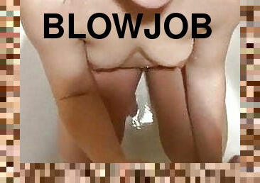 Cute piss slut gets golden shower and gives blowjob