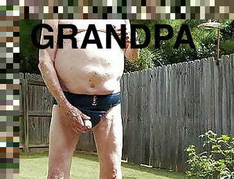 pai, masturbação, na-rua, amador, gay, americano, paizinho, avô-grandpa