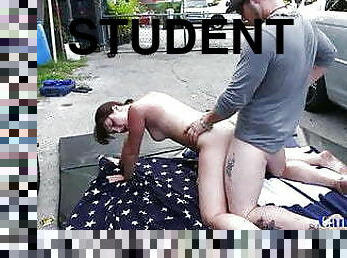 College students fucking in outdoors oral