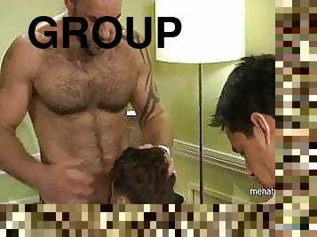 anal, gay, sexe-de-groupe, musclé