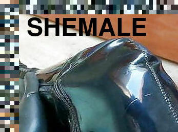 shemale, amatérske, bdsm, ženský-chlapec, ponožky, spodné-prádlo, latex, sólo