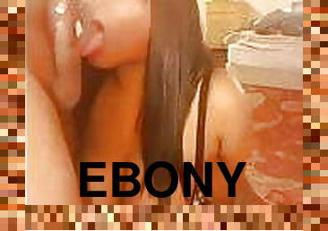 Ebony Blowjob And Cum On Big Tits