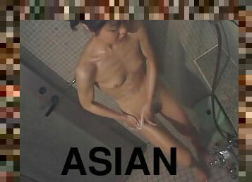 Anna Kuramoto, smashing Asian teen masturbates for voyeur