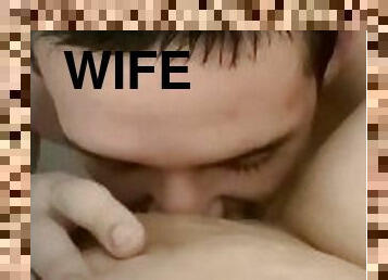 Eating Native American wife’s pussy in the shower