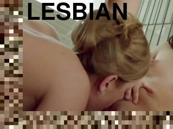 lesbisk, fingerknull, blond, vått, brunett