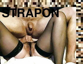 strap-on, amatör, anal, milf, leksak, bbw, strumpor, första-gången, ritt, dildo