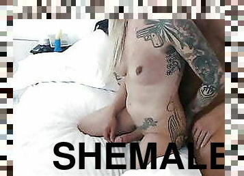 shemale, amatérske, anál, tranny, pár, blondýna, webkamera