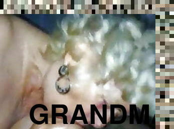 nagymama, öreg, szopás, házilag-készített, kézimunka, geci, idősebb