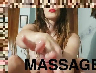 Hot massage turns into cumming in her boobs