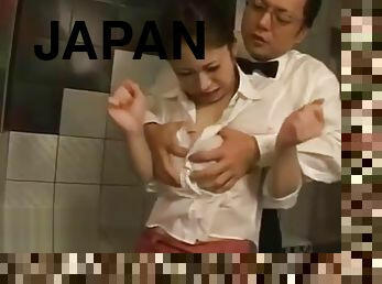 asiático, tetas-grandes, sirvienta, amateur, japonés, hotel