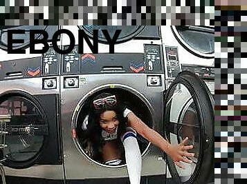 Bubble Butt Ebony Babe Jenna Foxx Fucks at the Laundromat