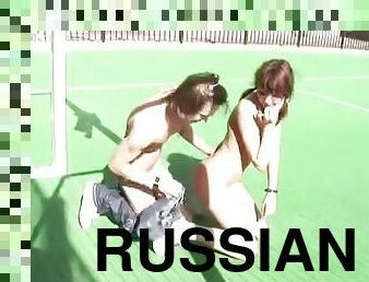 Russian teen couple having sex in public places