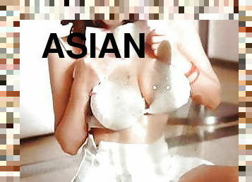 asiatique, masturbation, gay, branlette, ejaculation, bukkake