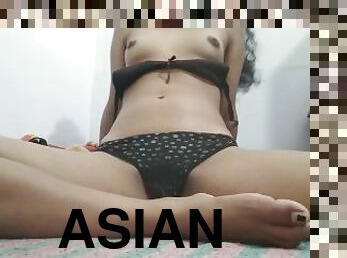 asiatique, cul, gros-nichons, masturbation, chatte-pussy, ados, baisers, mignonne, attrapée, humide