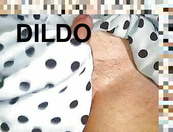 polka dot dress and dildo