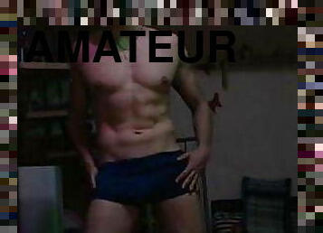 amateur, gay, maison, webcam, musclé, taquinerie