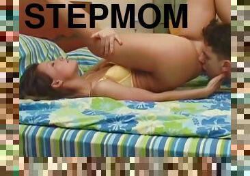 Stepmom loves when a stepson licks her pussy and ass.
