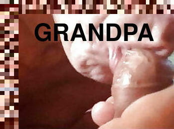 Sucking licking ass kissing and cuming with grandpa