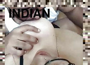 Chubby Indian housewife fucks with neighbor in hotel room