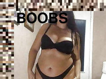 cul, gros-nichons, masturbation, chatte-pussy, maison, belle-femme-ronde, bas, lingerie, naturel, danse