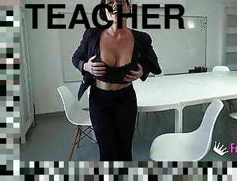 The HOTTEST TEACHER is here to teach teenage boys about fucking