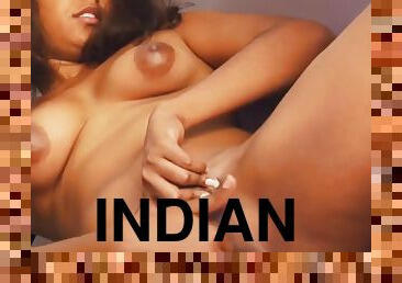 indian solo girl striping and playing