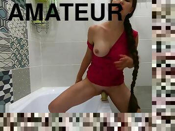 Masturbating in the shower while alone at home a big toy - CatherineRain