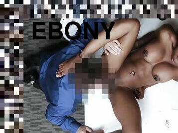 Ebony hottie gets drilled from behind