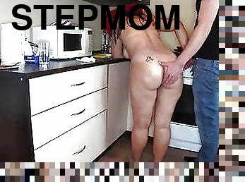 Son fucks stepmom in the ass