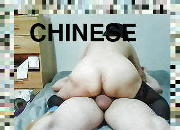 asiatique, hardcore, petite-amie, chevauchement, chinoise, cow-girl, bite