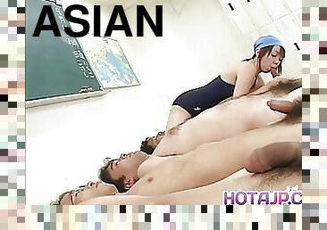 asiatisk, store-patter, behåret, pikslikkeri, udløsning, japans, gruppesex-groupsex, i-ansigtet, skede, patter