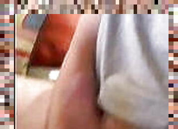 STROKING MY HARD UNCUT AUSSIE COCK