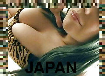 asiático, tetas-grandes, japonés, natural