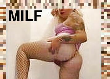 vagina-pussy, jenis-pornografi-milf, permainan-jari, stocking-stockings, sudut-pandang, berambut-pirang, tertangkap, jarak-dekat, lubang-anus, menggoda