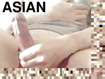 asiatisk, gigantisk, masturbation, shemale, gigantisk-kuk, kuk