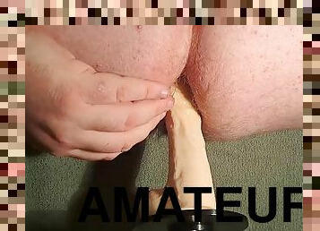 masturbation, amateur, anal, jouet, gay, joufflue, européenne, euro, gode, bout-a-bout