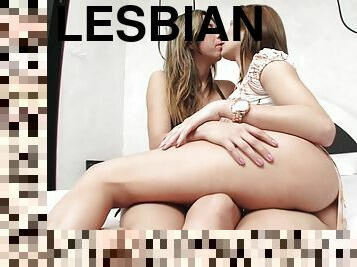 lesbian-lesbian, berambut-cokelat