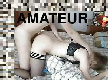 levrette, orgasme, femme, amateur, énorme-bite, maison