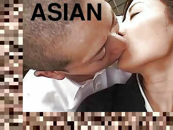 asiatisk, storatuttar, fitta-pussy, avsugning, cumshot, japansk, gruppsex, ansiktssprut, sprut, knullande