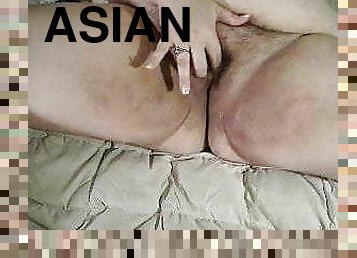 asiatisk, svær, onani, orgasme, milf, mamma, bbw, amerikansk, dildo