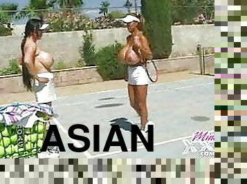 asiatique, gros-nichons, en-plein-air, sport, milf, pornstar, vintage, gros-seins, tennis, coréen