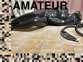 asiatisk, amatør, tenåring, japansk, soving, bdsm, slave, søt, fetisj, latex