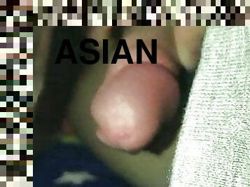 Asian boy shooting cum when sleeping