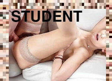 TUTOR4K Student vengeance on debtor by drilling tutors unshaved pussy