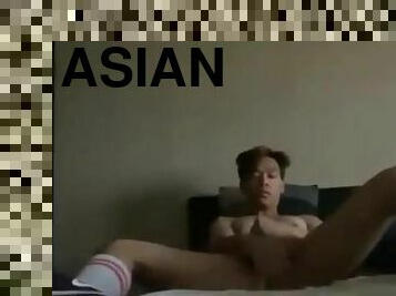 Malay Guy Masturbate with Socks & Sneakers On